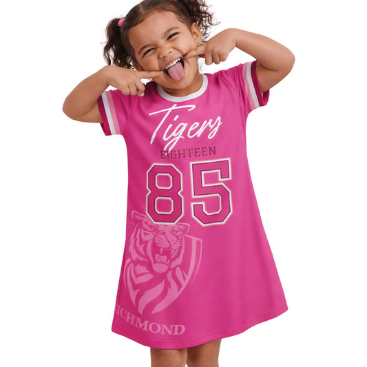 Richmond Tigers Girls 'Fuchsia Force' T-Shirt Dress