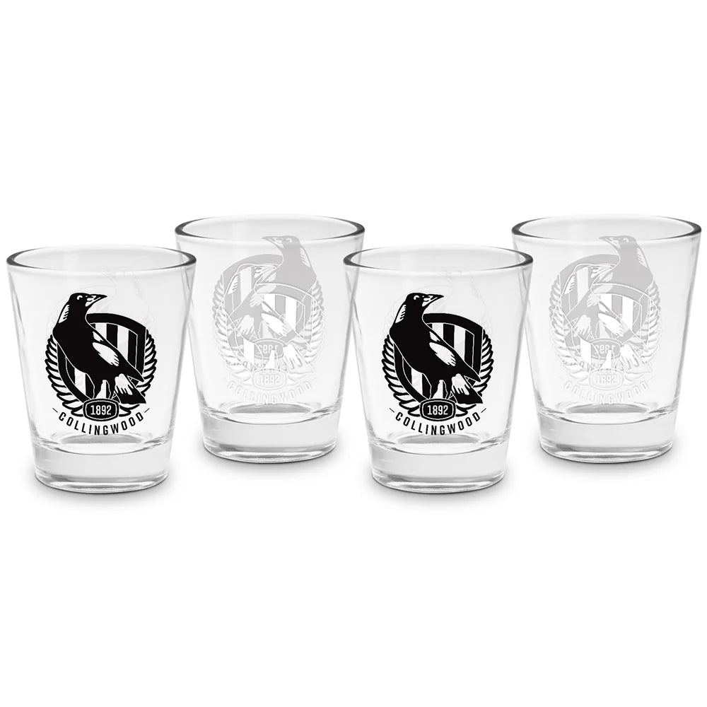 Collingwood Magpies Set of 4 Shot Glasses