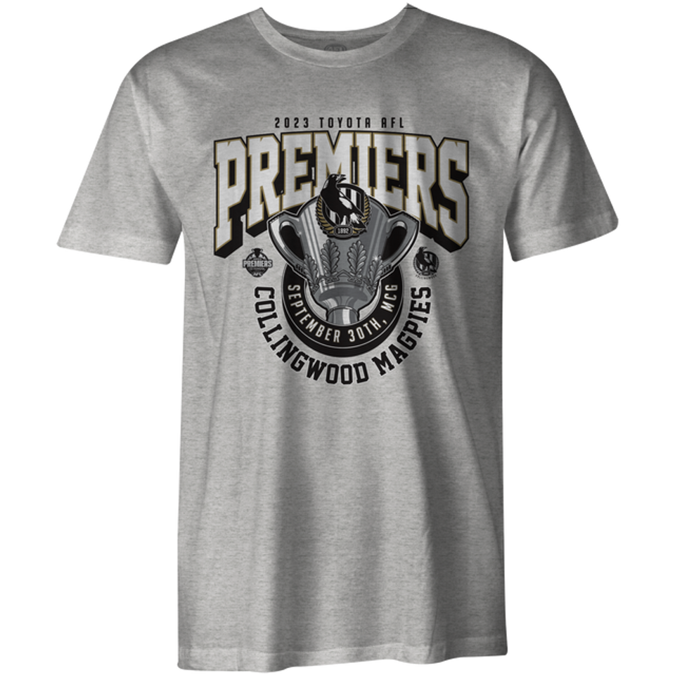 New Year SALE  2023 AFL Premiers Collingwood Magpies Grey Men's Tee