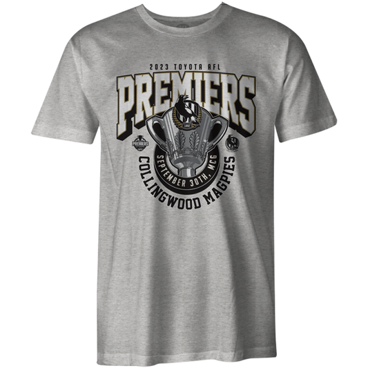 2023 AFL Premiers Collingwood Magpies Grey Men's Tee