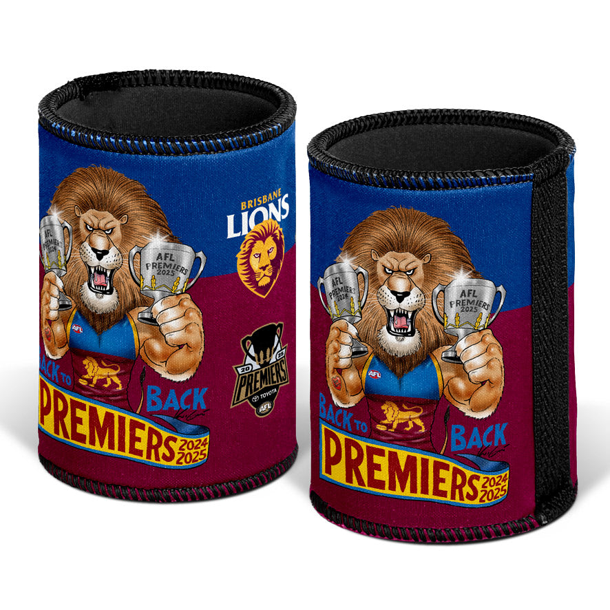 2025 Brisbane Lions Premiers Caricature Can Cooler