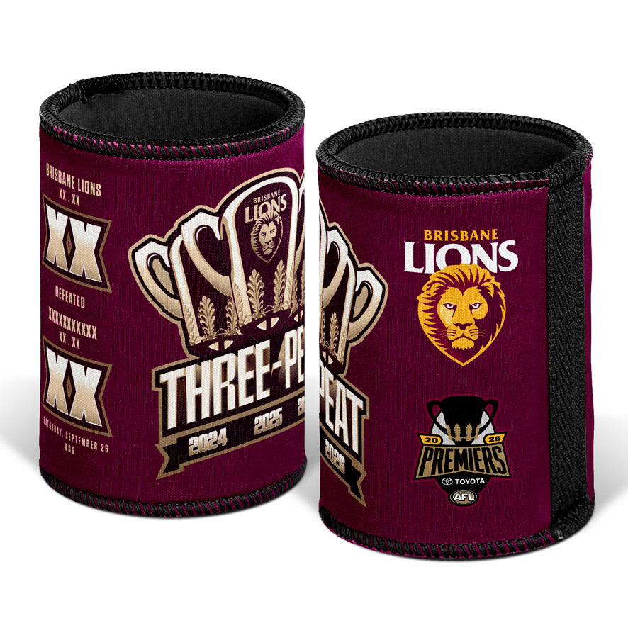 Brisbane Lions 2026 Premiers Score Can Cooler (Pre Order)