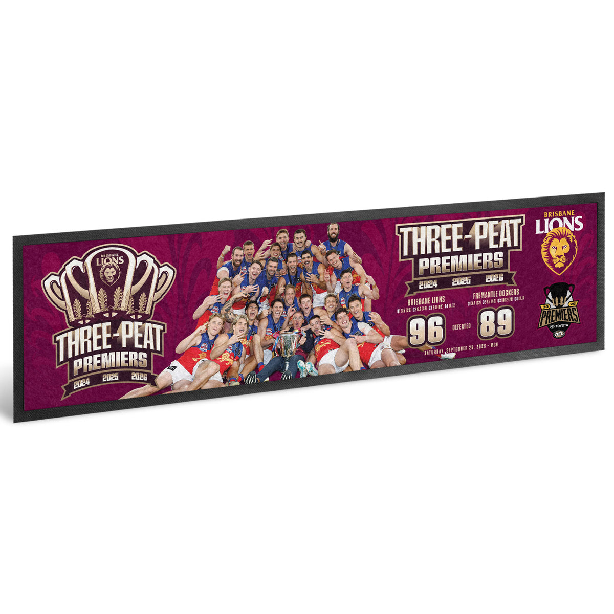 Brisbane Lions 2026 Premiers Team Photo Bar Runner (Pre Order)