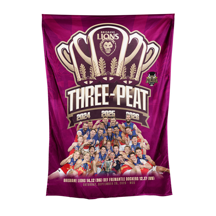 Brisbane Lions 2026 Premiers Team Photo Wall Flag (Pre Order)