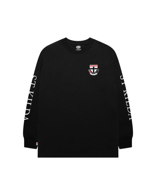 SALE SALE SALE St Kilda Saints Adults Wordmark Long Sleeve Tee