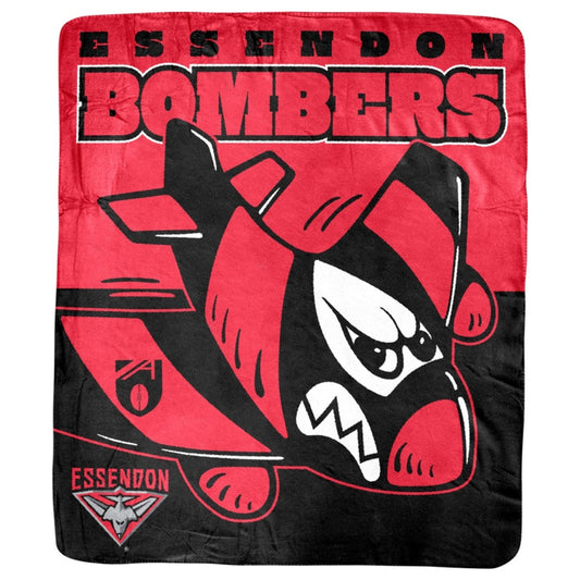 SALE SALE SALE    Essendon Bombers Mascot Coral Fleece Throw Rug