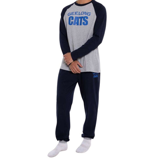 CLEARANCE SALE                             Geelong Cats Youths Raglan Sleeve Cuffed PJ Set