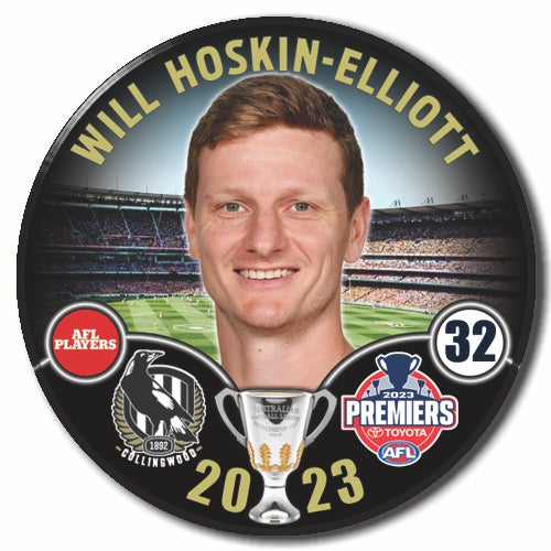 SALE SALE SALE           2023 AFL Collingwood Premiership Player Badge - Will Hoskin-Elliott
