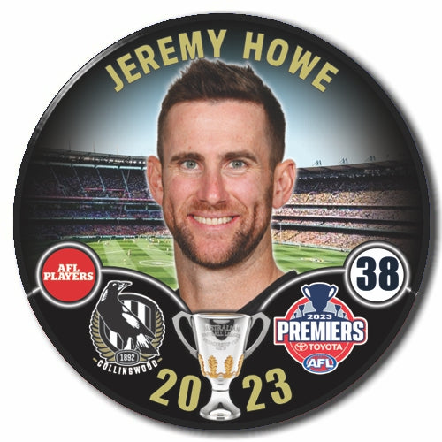 SALE SALE SALE           2023 AFL Collingwood Premiership Player Badge - Jeremy Howe