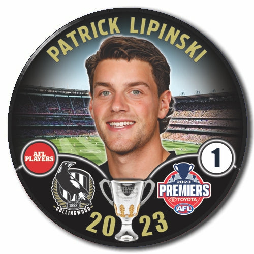 SALE SALE SALE           2023 AFL Collingwood Premiership Player Badge - Patrick Lipinski