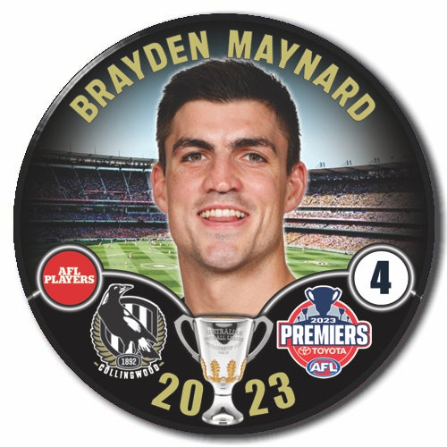 SALE SALE SALE           2023 AFL Collingwood Premiership Player Badge - Brayden Maynard