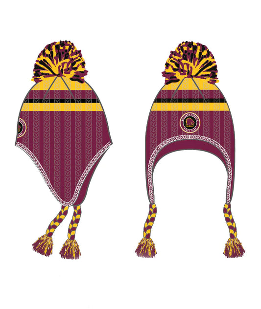 Brisbane Broncos Novelty Pom Pom Beanie