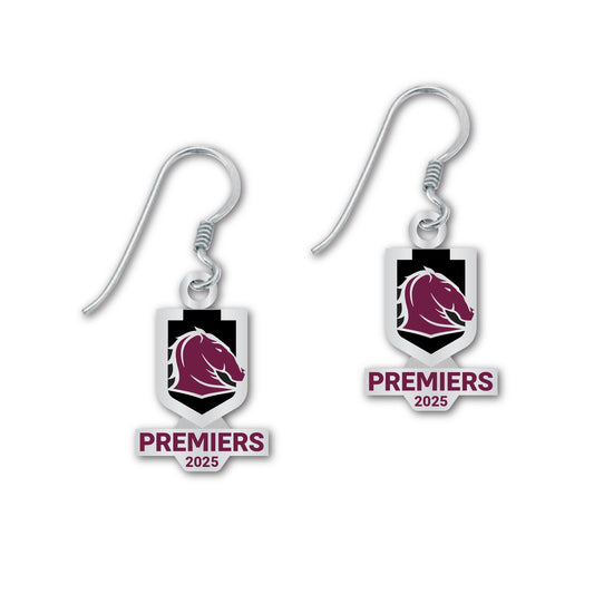 Brisbane Broncos Premiers 2025 Logo Earrings (Pre Order)
