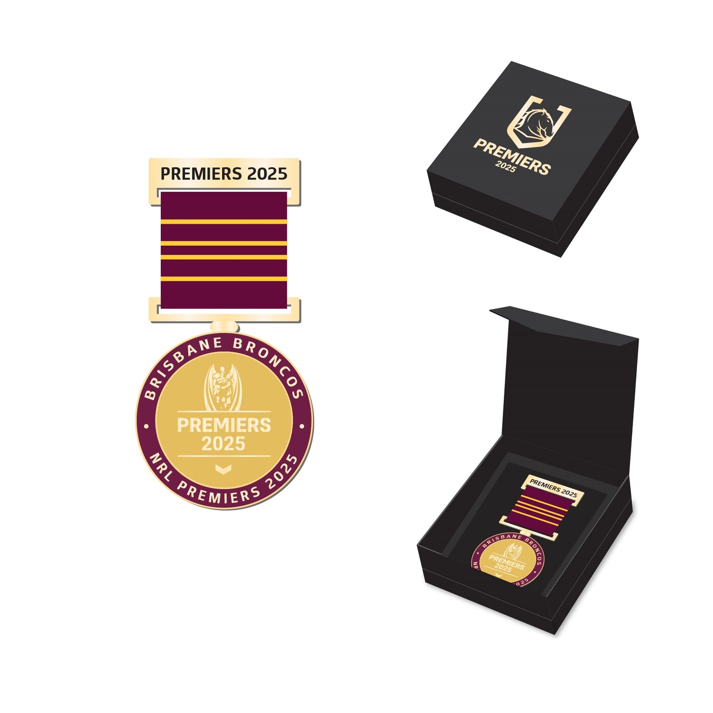 Brisbane Broncos 2025 Premiers Medal with Ribbon (Pre Order)