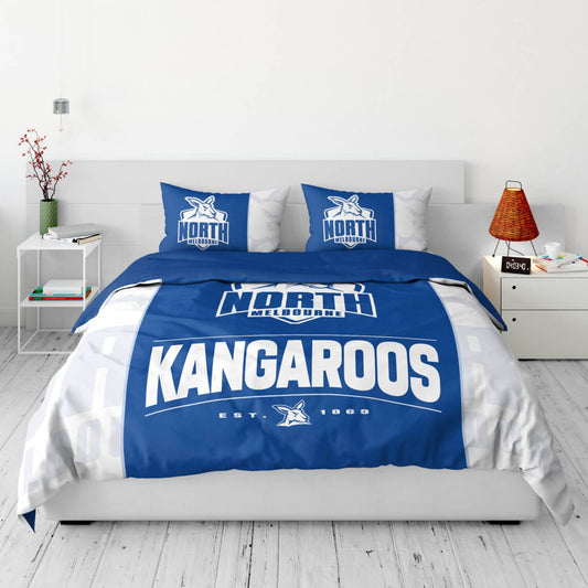 SALE North Melbourne Kangaroos Quilt Doona Cover - Double