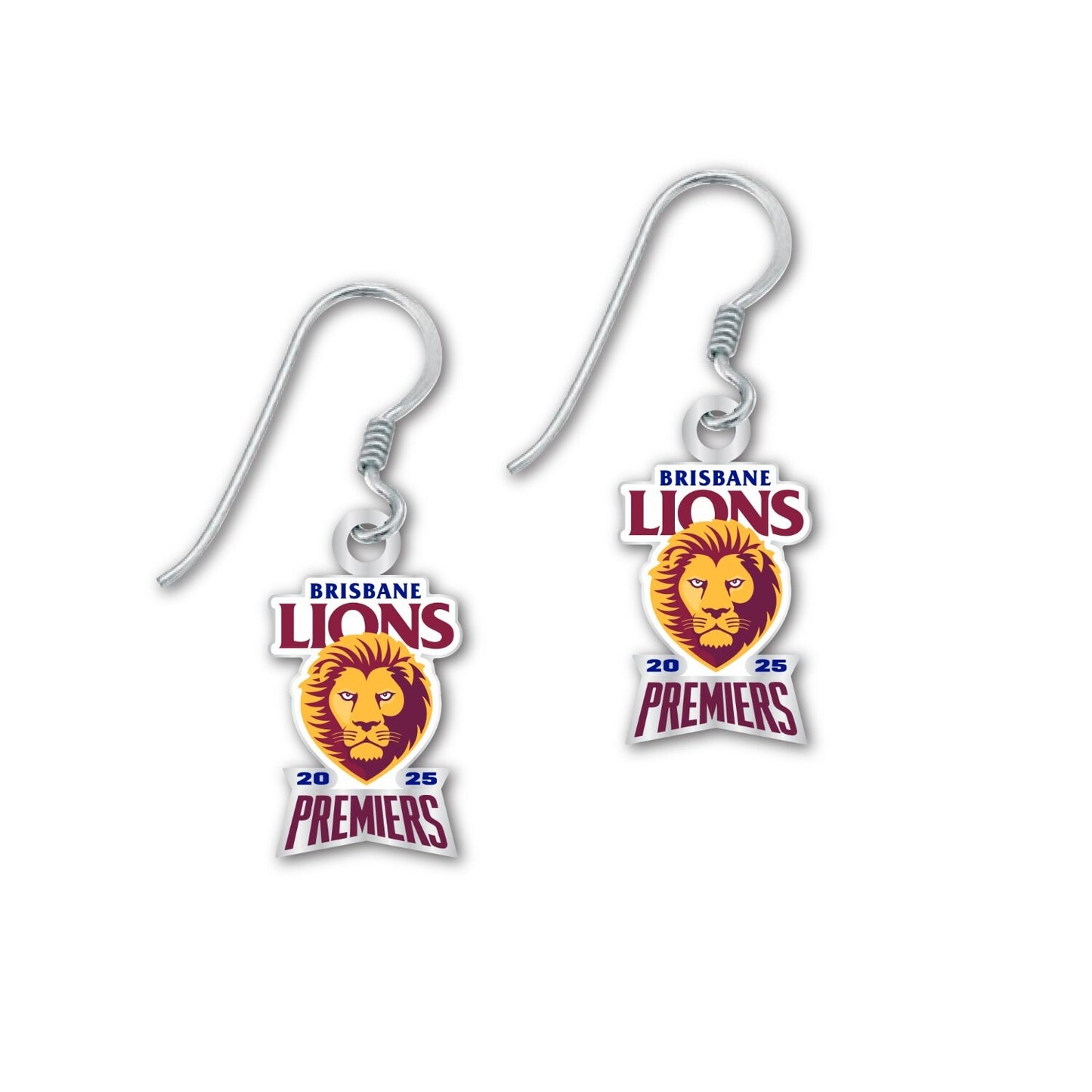 Brisbane Lions 2025 Premiers Logo Earrings (Pre Order)