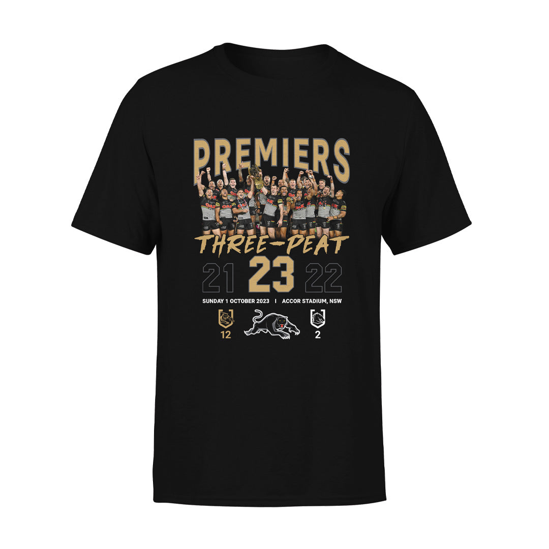 STOCKTAKE SALE            2023 NRL Penrith Panthers Adults Premiership Photo Tee