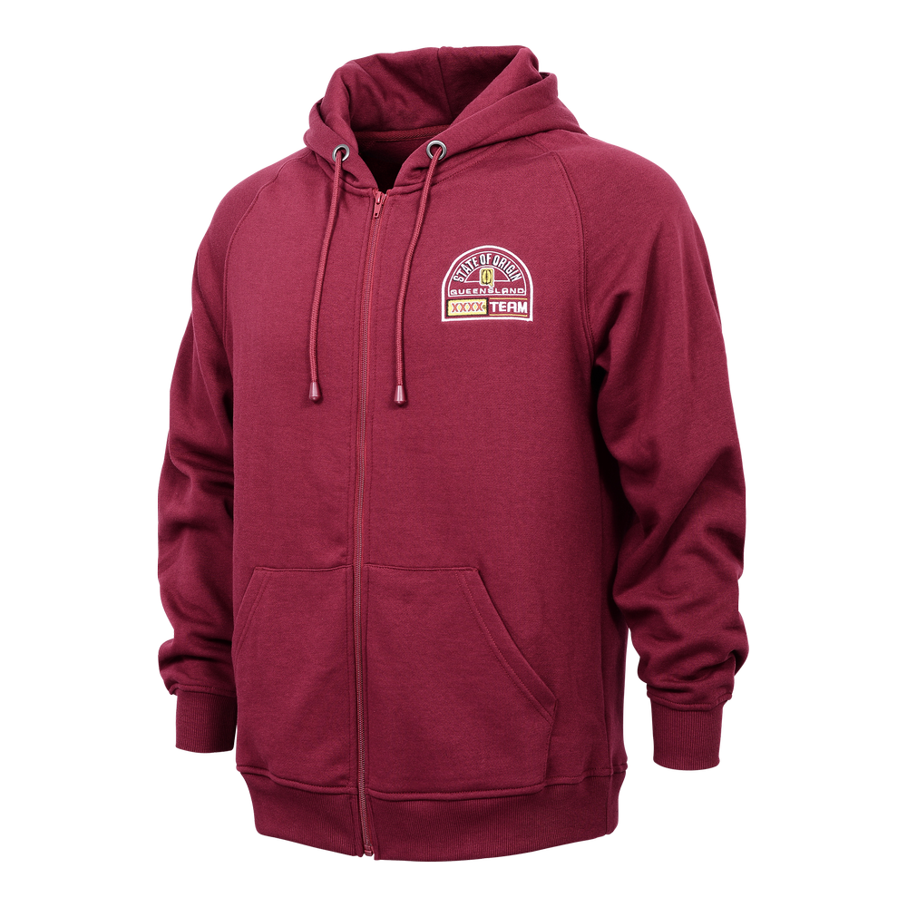 Queensland Maroons 2023 Heritage Retro Zip Through Hoodie
