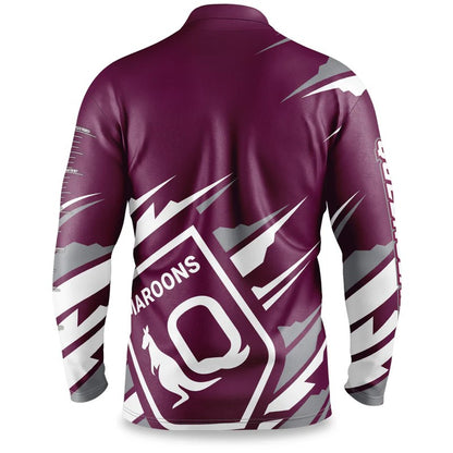 SALE SALE SALE             QLD Maroons State of Origin 'Ignition' fishing shirt - Youth