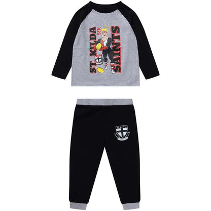 CLEARANCE  SALE                                      St Kilda Saints Kids Raglan Sleeve Cuffed PJ S