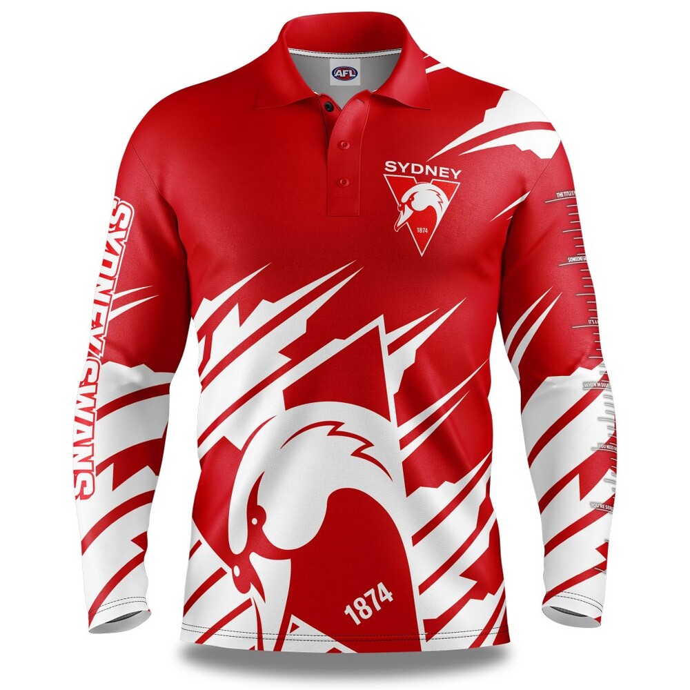 SALE SALE SALE      SYDNEY SWANS  'Ignition' Fishing Shirt