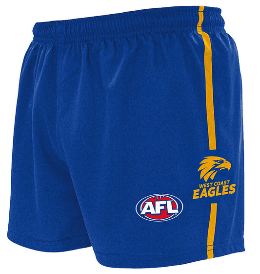 West Coast Eagles Mens Replica Logo Footy Shorts