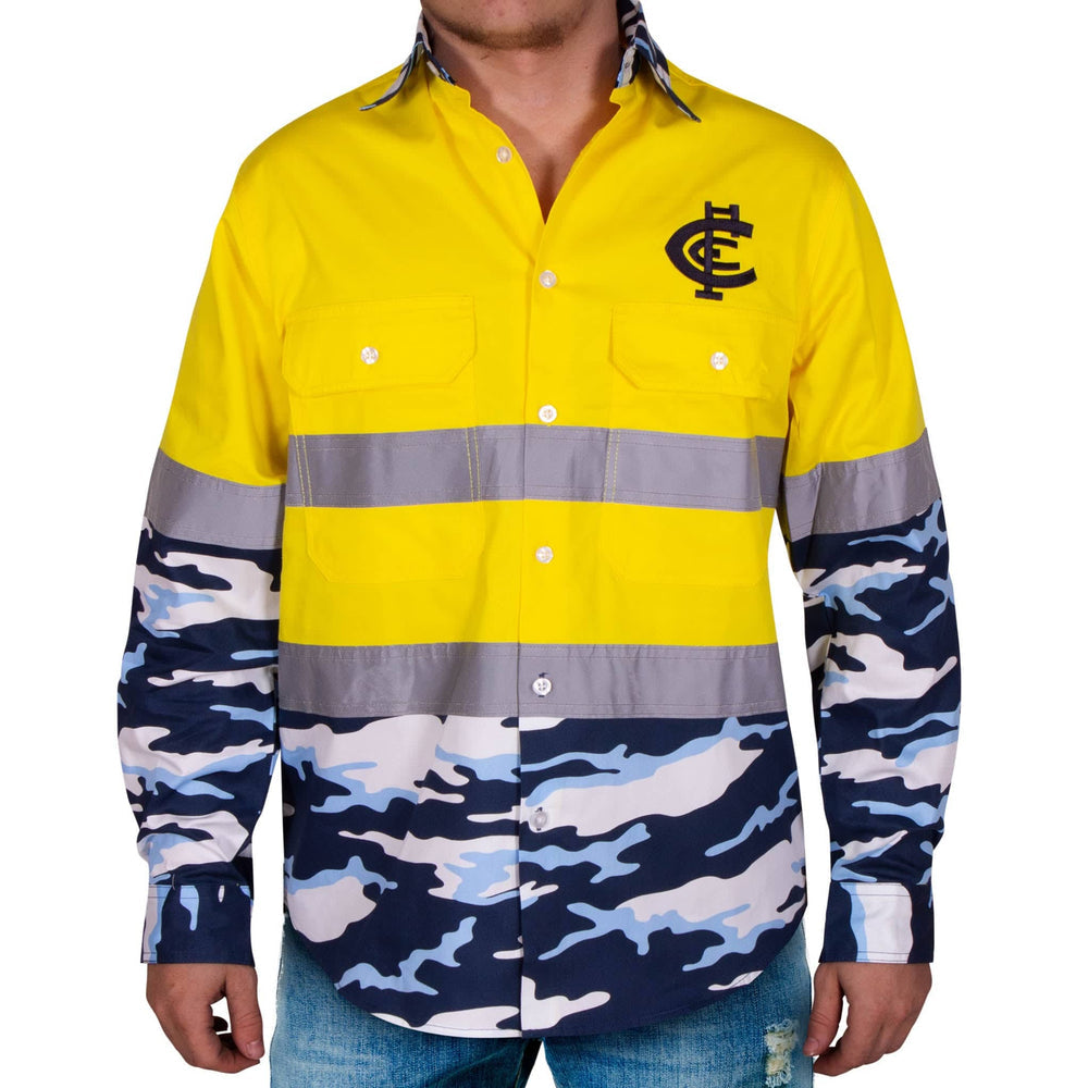 SALE SALE SALE         Carlton Blues 'Camo' Hi-Vis Work Shirt