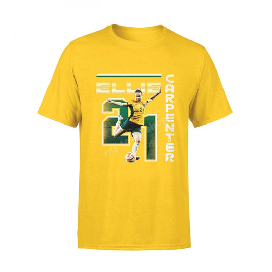 SALE SALE  SALE       Matildas  Ellie Carpenter Unisex Tee - Gold