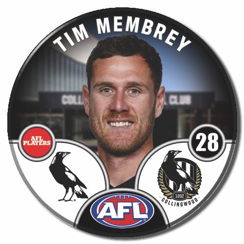 2025               AFL Collingwood Player Badge - Tim Membrey