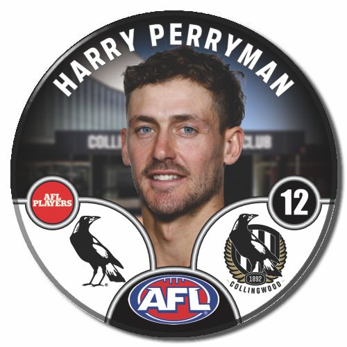 PRE SELL 2025               AFL Collingwood Player Badge - HARRY PERRYMAN