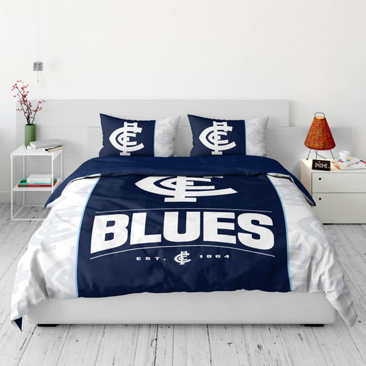 Carlton Blues Quilt Doona Cover - Double