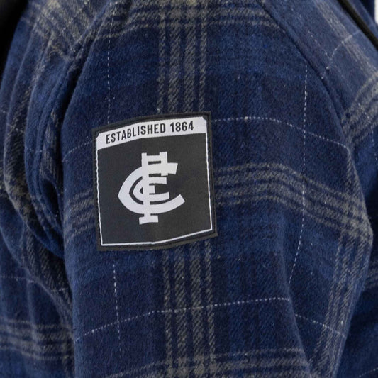 Carlton Blues Highland Hooded Flannel Shirt