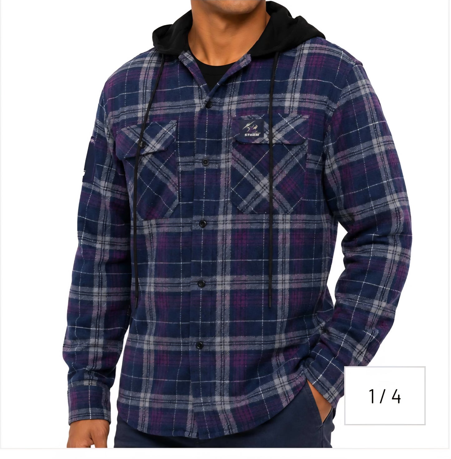 Melbourne Storm 'Highland' Hooded Flannel Shirt