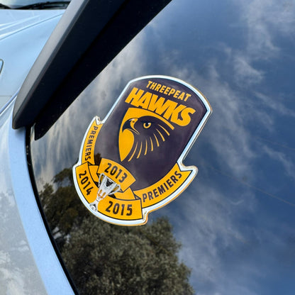 Hawthorn Hawks Threepeat Premiers Logo Decal