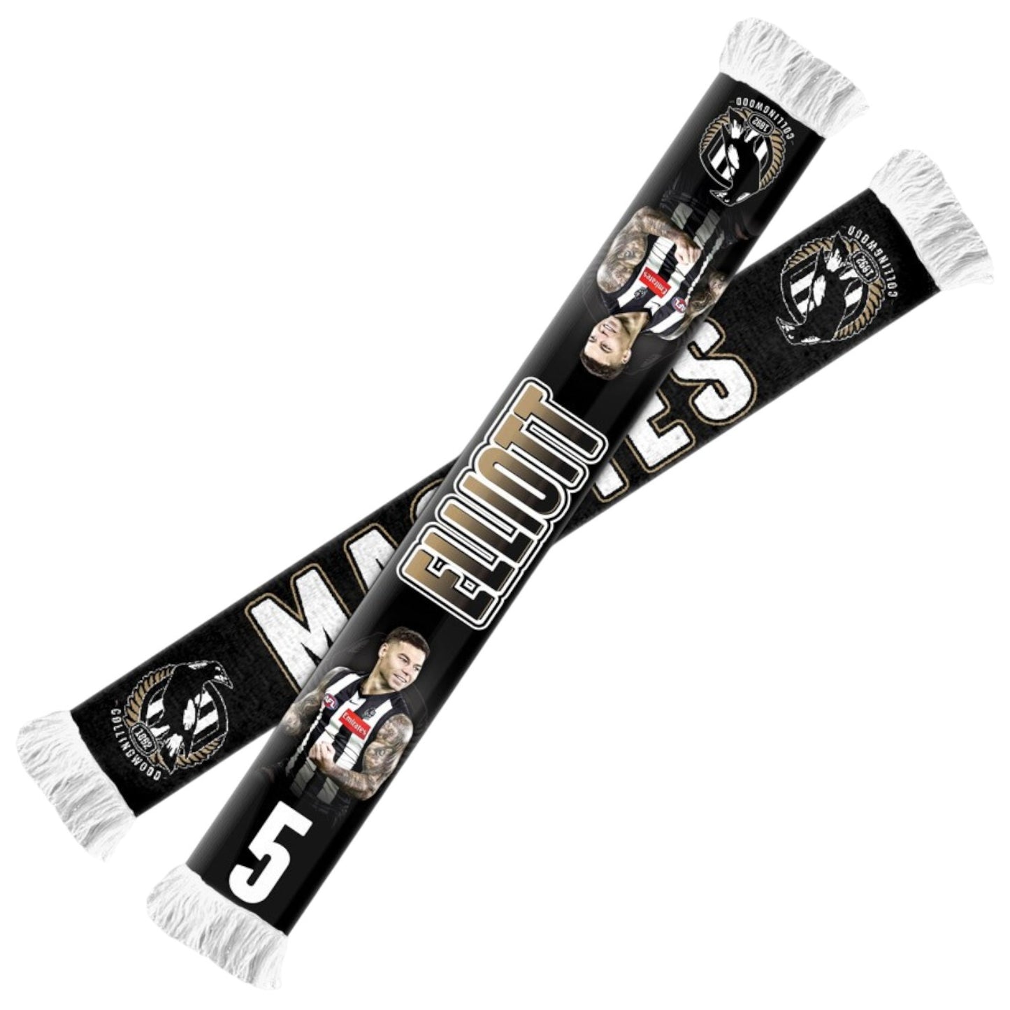 AFL PLAYER Collingwood Magpies Jamie Elliott Scarf