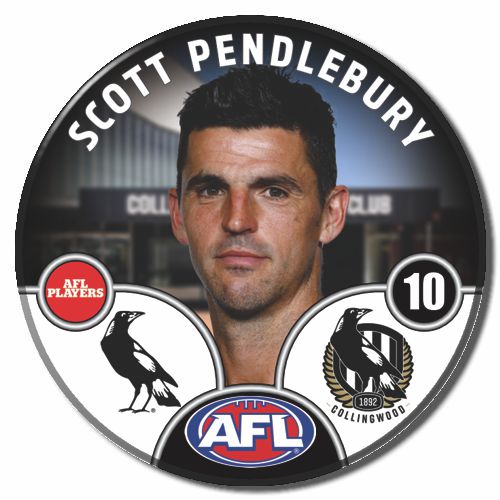 2025 AFL Collingwood Player Badge - Scott Pendlebury