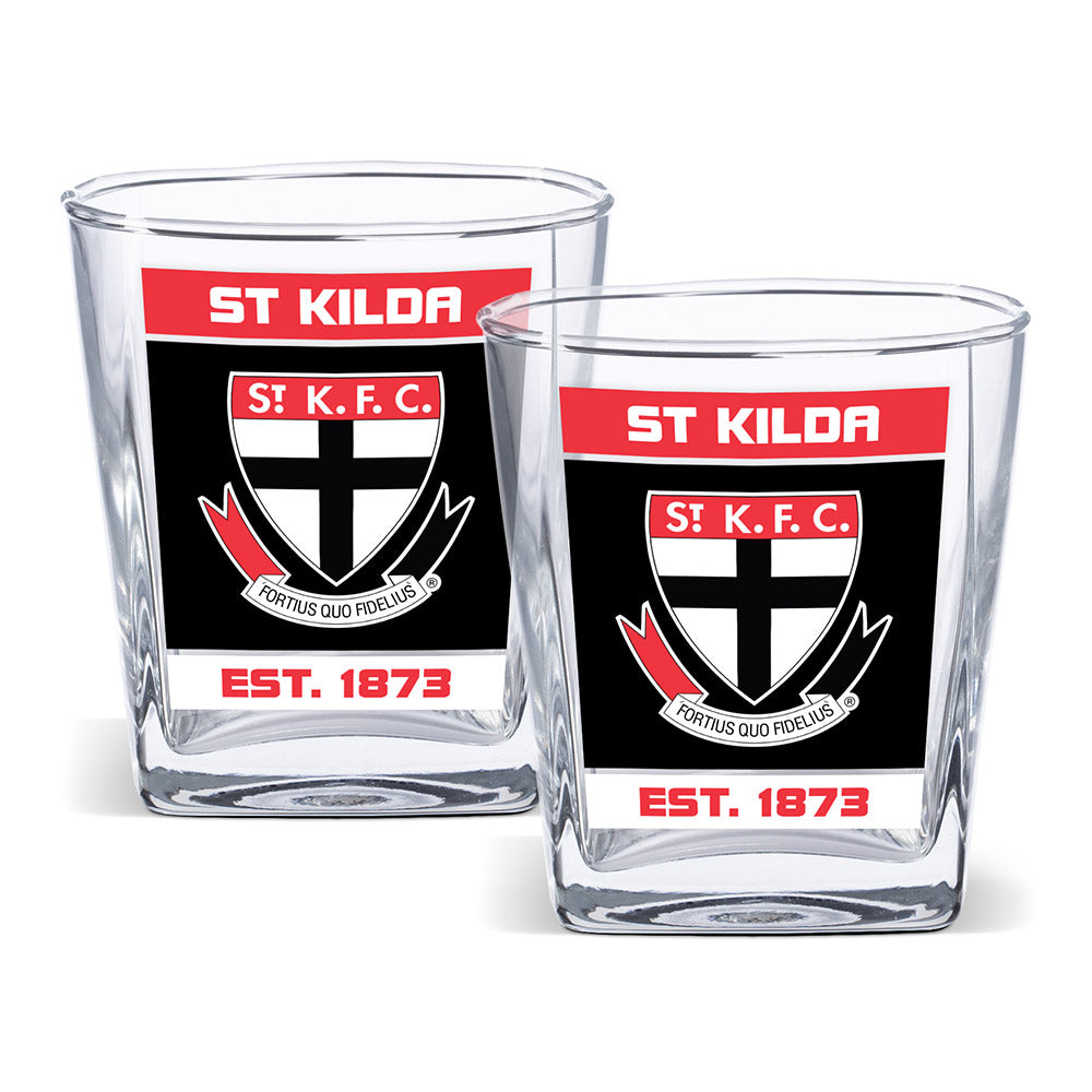 St Kilda Saints Set Of 2 Spirit Glasses