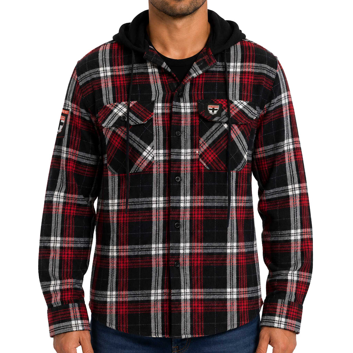 St Kilda Saints Highland Hooded Flannel Shirt
