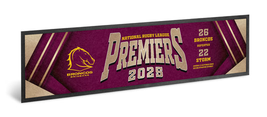 NRL Brisbane Broncos 2025 Premiers Team  Bar Runner