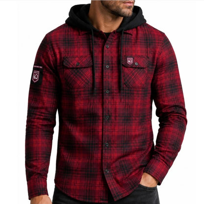 NEW  QLD Maroons 'Highland' Hooded Flannel Shirt