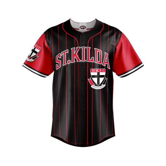 AFL St kilda Saints 'Slugger' Baseball Shirt Adult