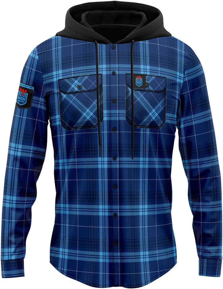 NEW NSW Blues 'Highland' Hooded Flannel Shirt