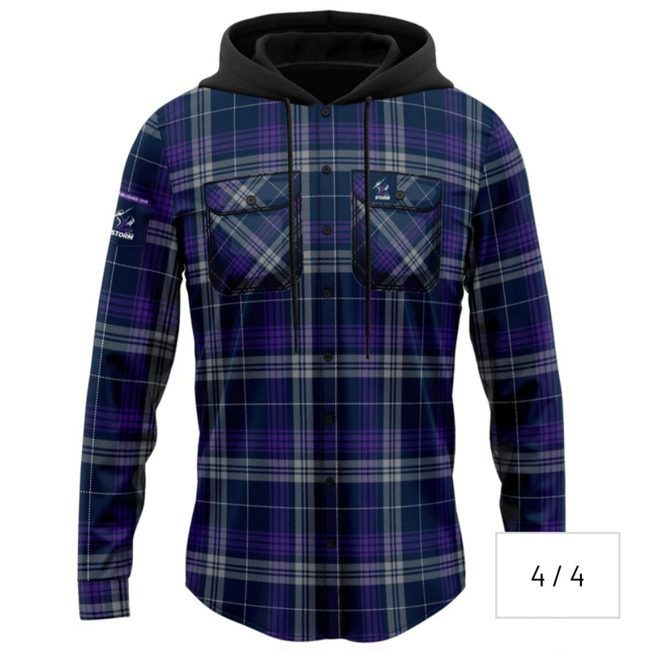 Melbourne Storm 'Highland' Hooded Flannel Shirt