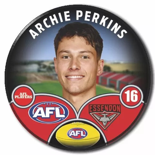 Essendon Bombers Archie Perkins Badge