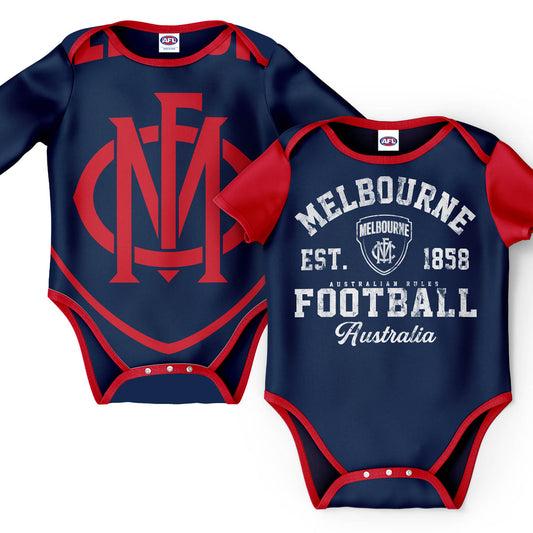 Melbourne Demons AFL 2pc Bodysuit Gift Set