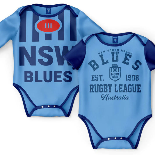 NSW Blues NRL 2pc Bodysuit Gift Set