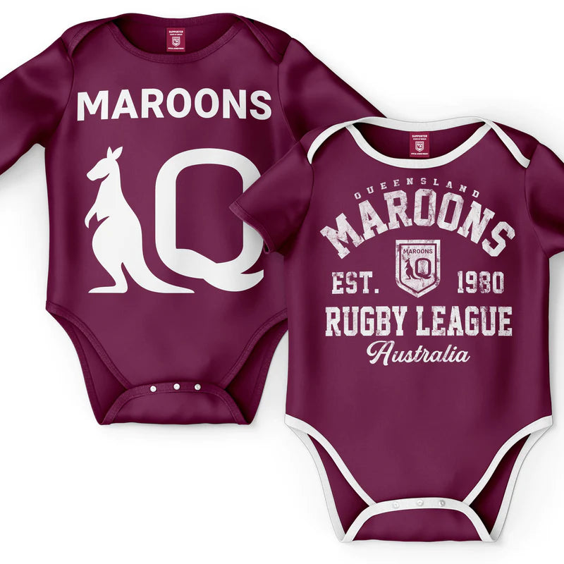 QLD Maroons NRL 2pc Bodysuit Gift Set