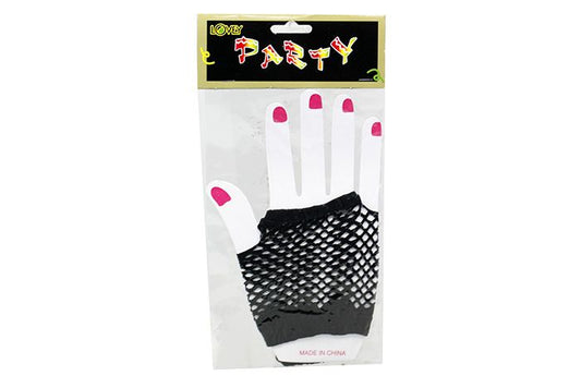 Glove - Black Short Fingerless (Fishnet)
