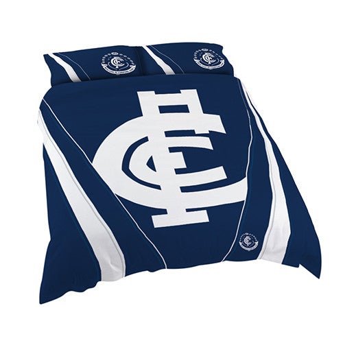 Carlton Blues AFL Logo Quilt Doona Cover Set - King Size
