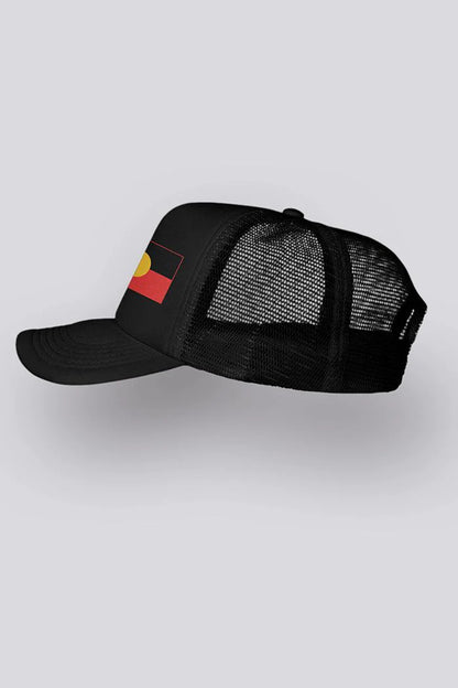 ‘Raise the Flag’ Aboriginal Flag Black Front Trucker Cap